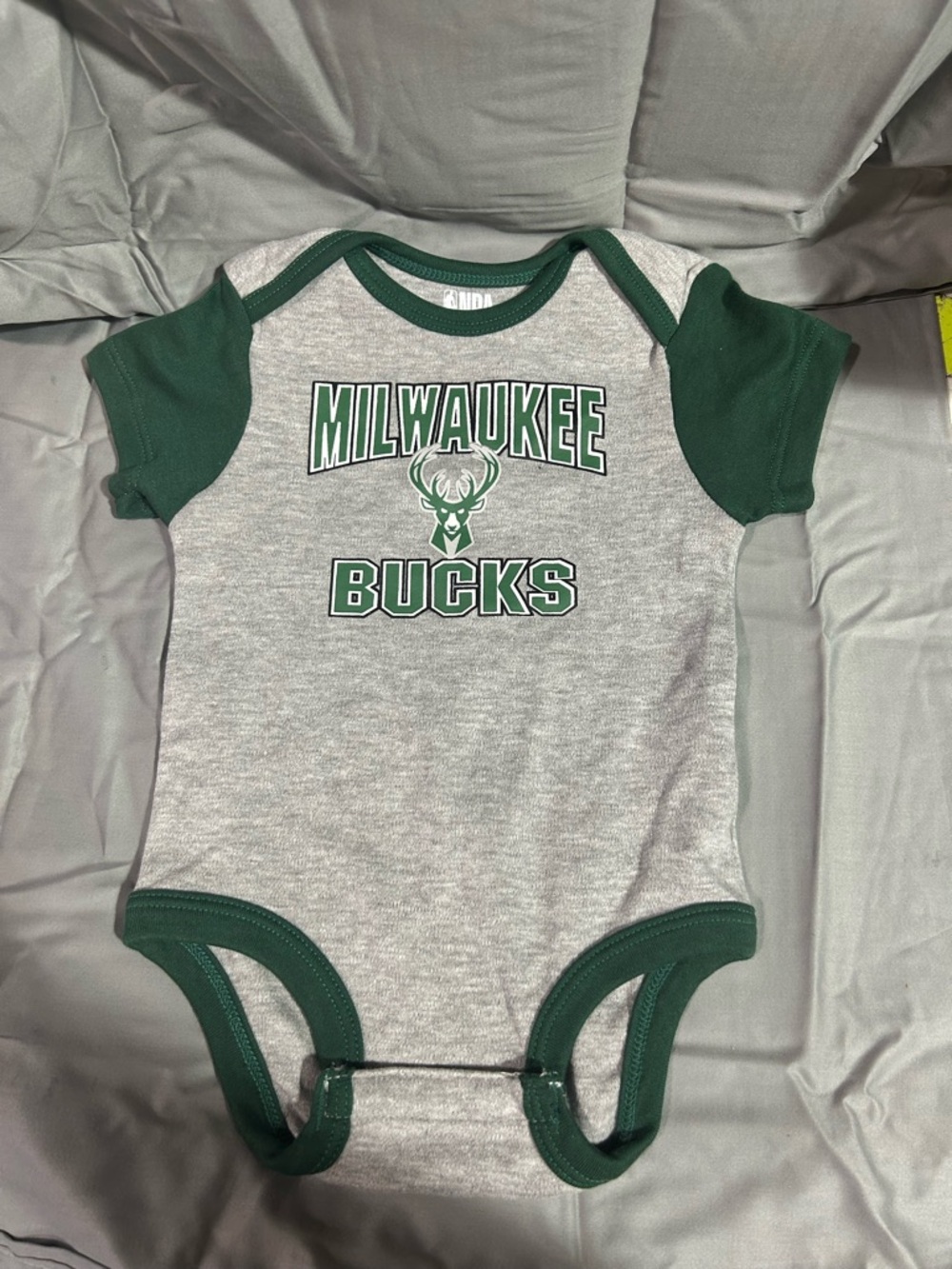 NBA Milwaukee Bucks Gray and Green Baby Bodysuit